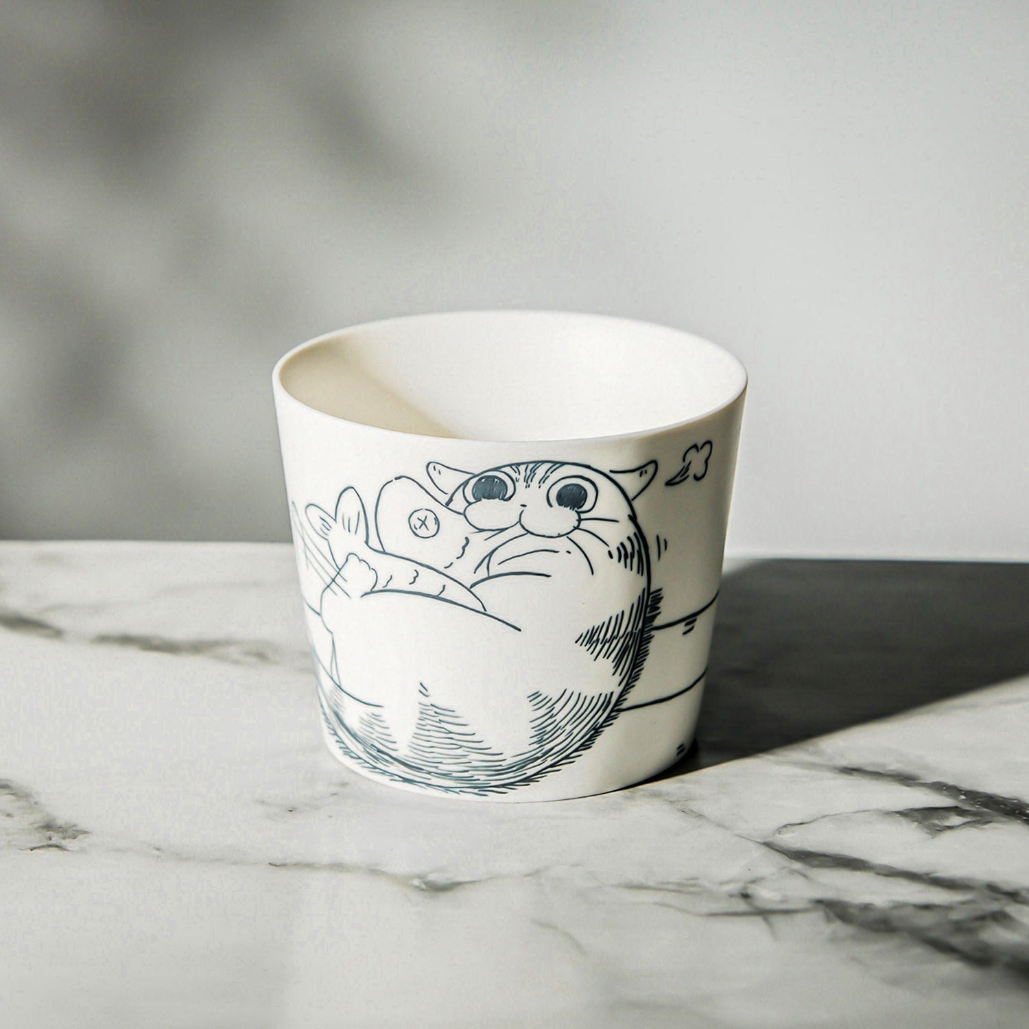 Adorable Cat Illustration Ceramic Cup Handcrafted Artisan Mug Perfect Coffee & Tea Lover Gift Kawaii Kitty Design For Pet Lover