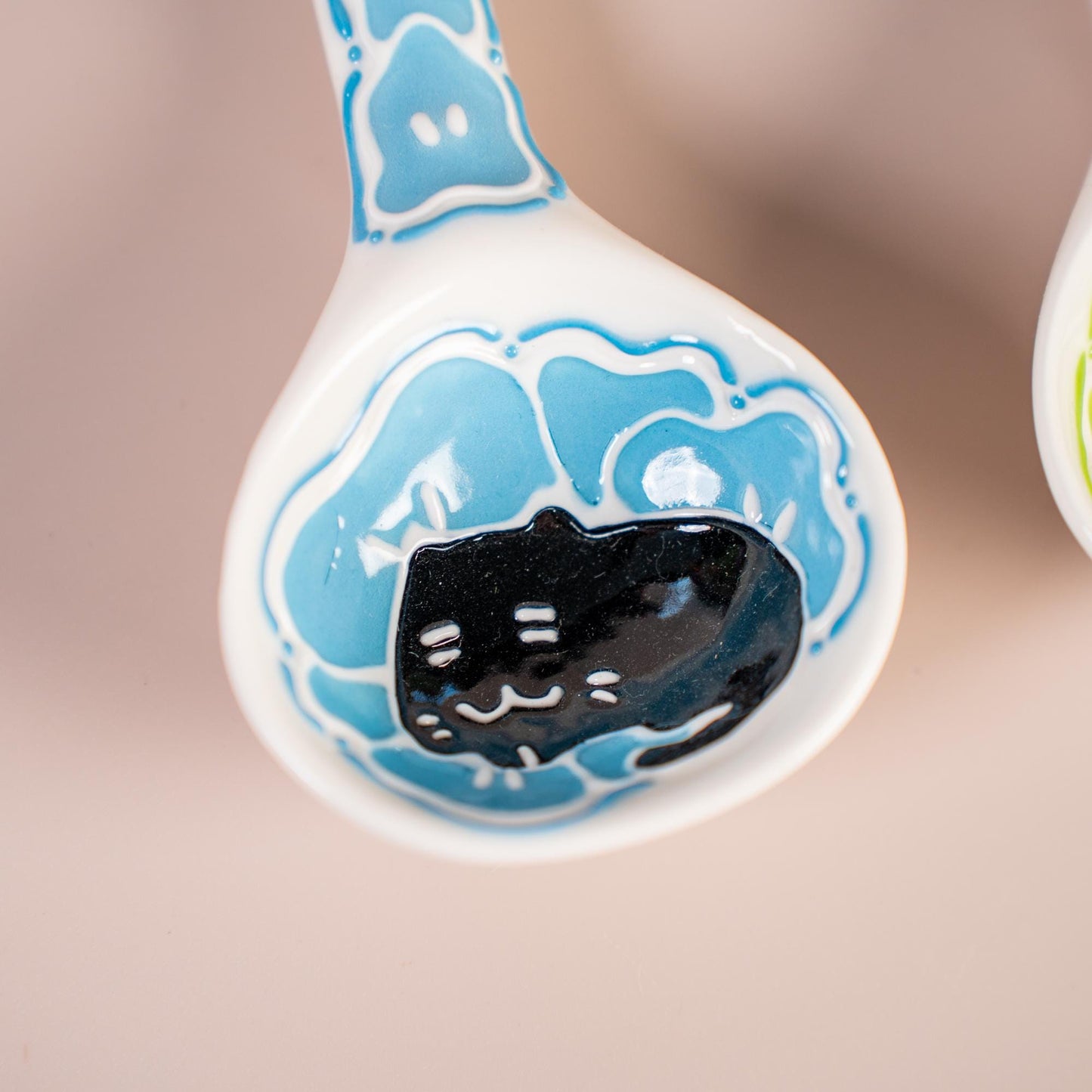 Cute Cat Ceramic Spoons 3D Black Cat Rice Spoons Handcrafted Cartoon Style Soup Spoons Kawaii Kitty Spoons Funny Birthday Gift for Children