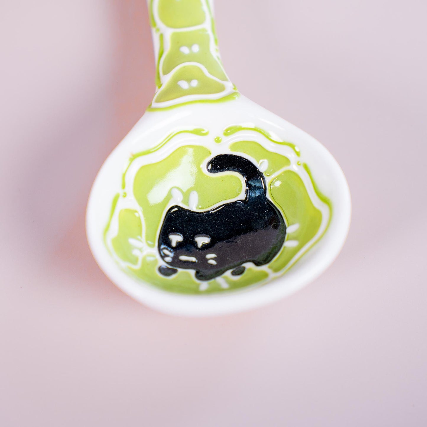 Cute Cat Ceramic Spoons 3D Black Cat Rice Spoons Handcrafted Cartoon Style Soup Spoons Kawaii Kitty Spoons Funny Birthday Gift for Children